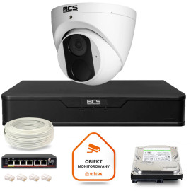 Zestaw monitoringu IP BCS Point 1x Kamera BCS-P-EIP14FSR3 Rejestrator z dyskiem 1TB