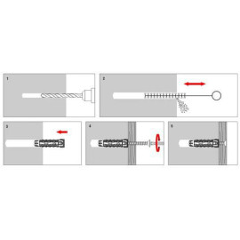 Kołek uniwersalny 8x40/50, wkręt z łbem stożkowym, Masterbox (SFXP-08040050 x 50szt.)