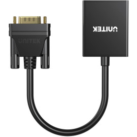 Unitek Adapter VGA na HDMI FullHD czarny 15cm