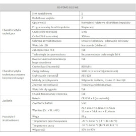 HIKVISION Czujnik kontaktronowy AX PRO DS-PDMC-EG2-WE(B)