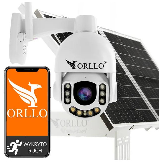 Kamera Zewnętrzna Obrotowa GSM na Kartę SIM Orllo Z7 PRO + Panel fotowoltaiczny SM6030 Pro