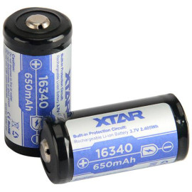 Akumulatorek 16340 / R-CR123 3,7V Xtar 650mAh (1 szt.) z zabezpieczeniem