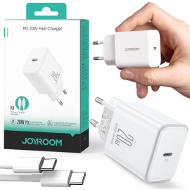 Ładowarka sieciowa Joyroom JR-TCF06 20W PD 3.0 QC 3.0 1x USB-C biała + kabel