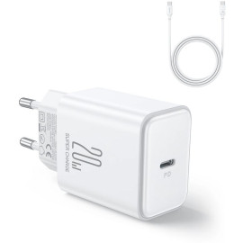 Ładowarka sieciowa Joyroom JR-TCF06 20W PD 3.0 QC 3.0 1x USB-C biała + kabel