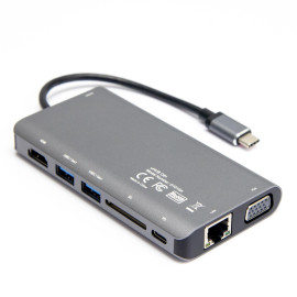 Unitek D1019B Hub USB-C 3.1 8w1 z Power Delivery 100W