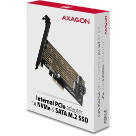 Adapter Axagon PCEM2-D PCIe NVME + SATA M.2