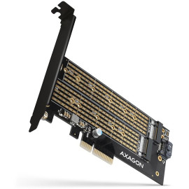 Adapter Axagon PCEM2-D PCIe NVME + SATA M.2