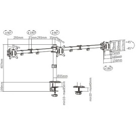 Uchwyt biurkowy przegubowy na 3 monitory Spacetronik SPA-130
