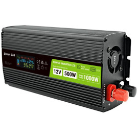 PRZETWORNICA NAPIĘCIA Green Cell PowerInverter LCD 12V / 230V 500W/1000W CZYSTA SINUSOIDA