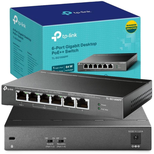 SWITCH TP-LINK TL-SG1006PP (PoE++)