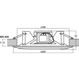 GŁOŚNIK MONACOR EDL-620 SUFITOWY OKRĄGŁY 20W BIAŁY