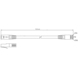 PATCHCORD KAT6 FTP 5M SZARY