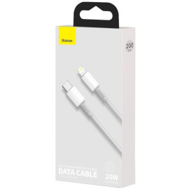 KABEL USB-C / Lightning iPhone Baseus Cafule CATLGD-A02 2m 20W PD Quick Charging BIAŁY W OPLOCIE