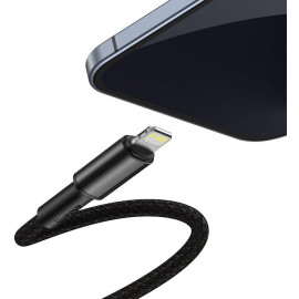 KABEL USB-C / Lightning iPhone Baseus Cafule CATLGD-A01 2m 20W PD Quick Charging CZARNY W OPLOCIE