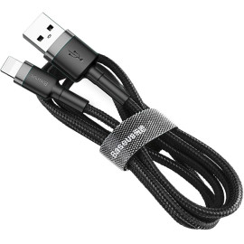 KABEL USB-A / Lightning iPhone Baseus Cafule CALKLF-BG1 100cm Apple 2.4A CZARNO-SZARY W OPLOCIE