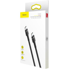 KABEL USB-C / USB-C Baseus Cafule CATKLF-GG1 100cm 60W 3A PD 2.0 QC 3.0 CZARNO-SZARY W OPLOCIE