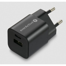 ŁADOWARKA SIECIOWA everActive GaN SC-390QB 30W 1xUSB-C 1xUSB-A PD PPS