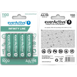 Akumulatorki AA / R06 Ni-MH everActive 1100mAh Infinity Line 3000 cykli (blister 4 szt.)