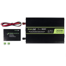 ZESTAW PRZETWORNICA Green Cell 12V / 230V 300W/600W CZYSTY SINUS + AKUMULATOR AGM 12V 45Ah