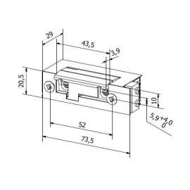 Elektrozaczep BIRA symetryczny ES1-001-KZ 12V AC/DC z kontrolą zamknięcia