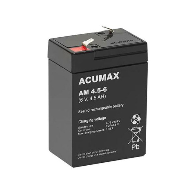 Akumulator AGM ACUMAX serii AM 6V 4,5Ah