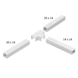 Osprzęt do listew elektroinstalacyjnych, trójnik redukcyjny BIAŁY LOR 20x14x20 (1szt.)