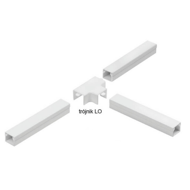 Osprzęt do listew elektroinstalacyjnych, trójnik BIAŁY LO 14x14 (1szt.)
