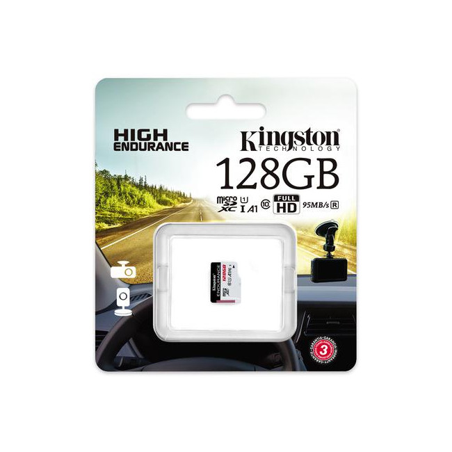 Karta pamięci microSD Kingston High-Endurance UHS-I 128GB 24/7 (rejestratory i monitoring)