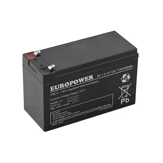 Akumulator AGM EUROPOWER serii EP 12V 7,2Ah