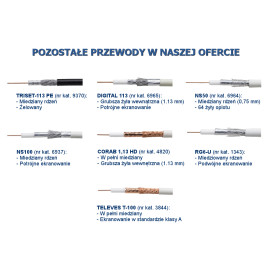 PRZEWÓD KONCENTRYCZNY TRISET-113 75 Om PE+żel Fca klasa A 1,13/4,8/6,8 100 dB